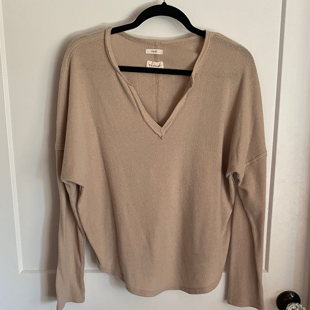 Blu Pepper Beige Knit Top